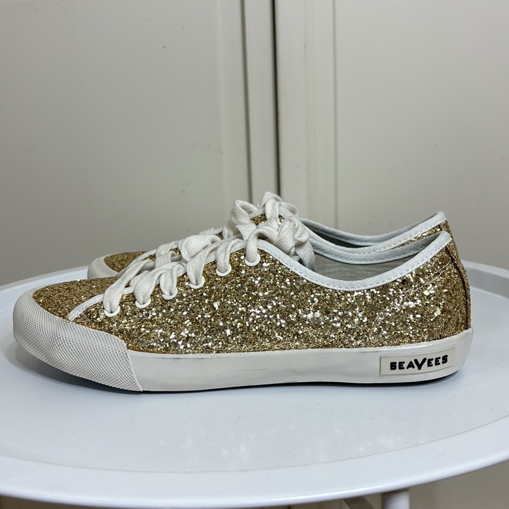 NWOB SeaVees Monterey Gold Glitter Sneakers Size 8.5